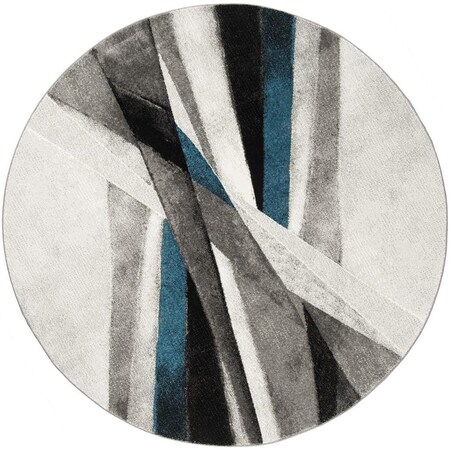 Safavieh 9 x 9 ft. Hollywood Power Loomed Round Area Rug; Grey & Teal HLW710D-9R
